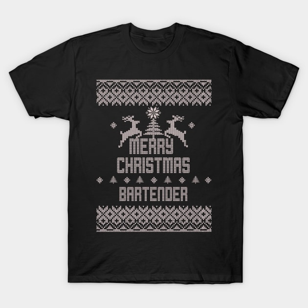 Merry Christmas BARTENDER T-Shirt by ramiroxavier